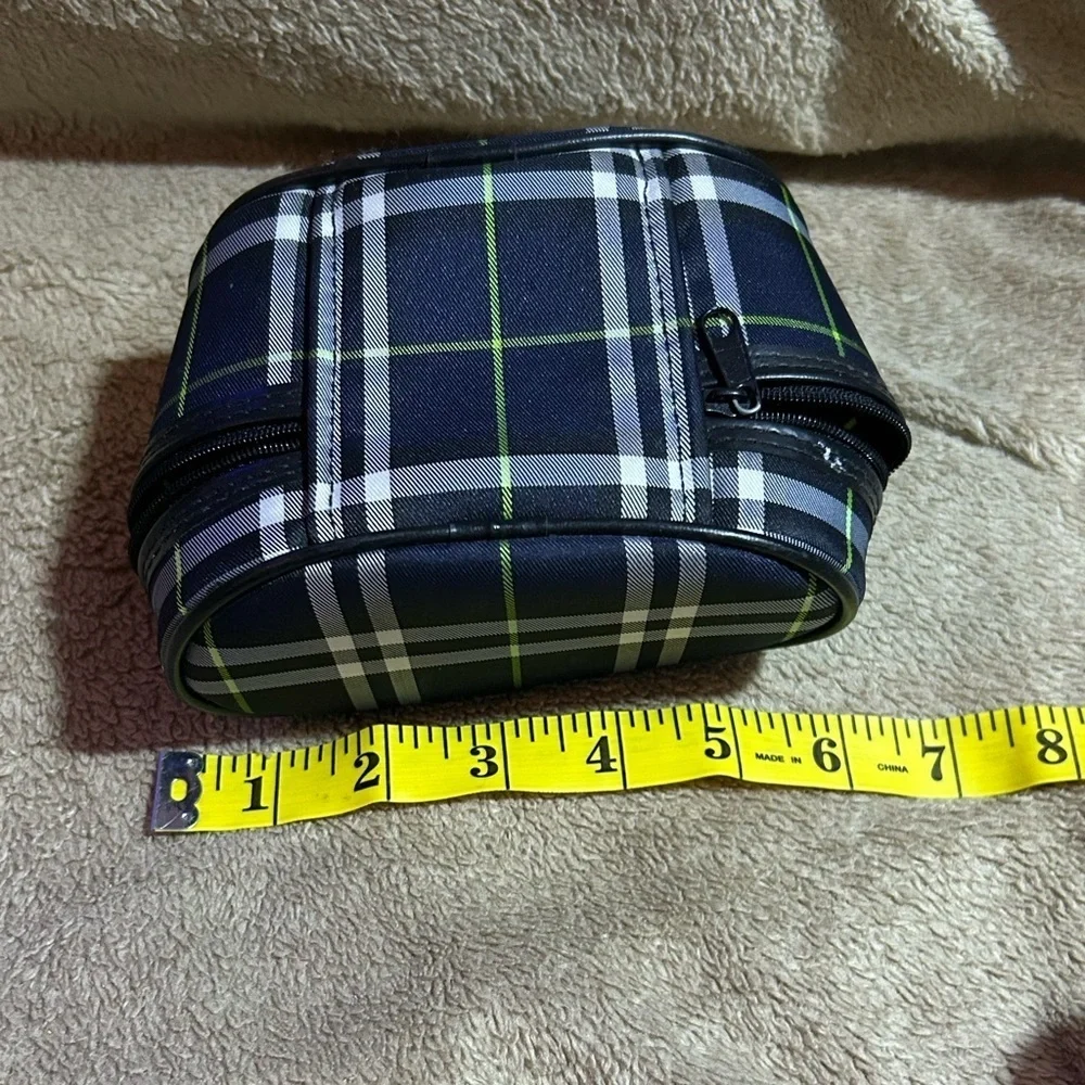 Burberry Authentic Small Blue Plaid Make Up Bag